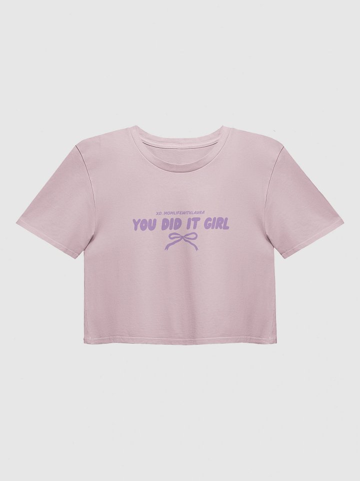 You Did it Girl Bow Cropped Tee - Lilac/Orchid product image (1)