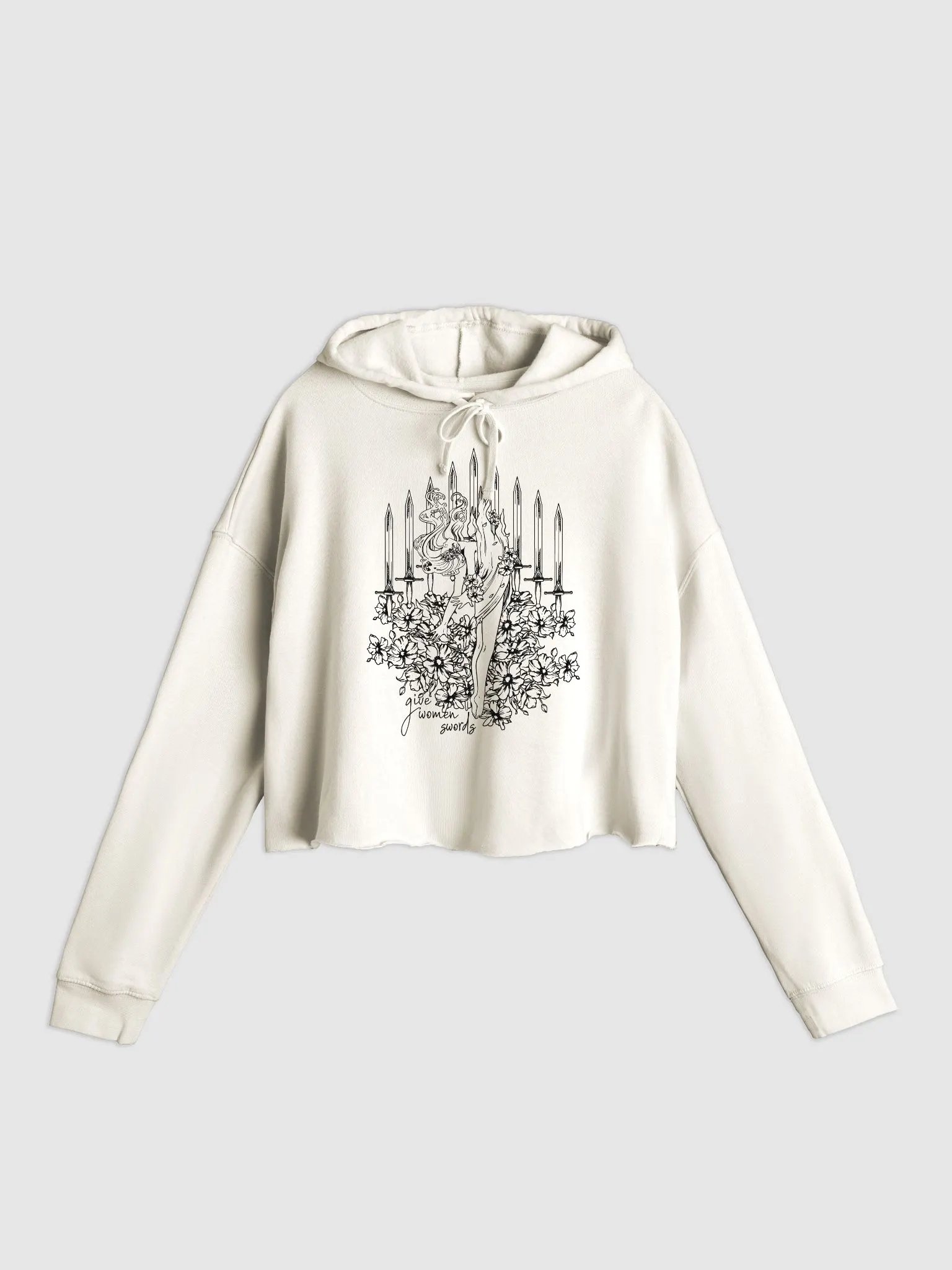 'Give Women Swords' Crop Hoodie product image (1)