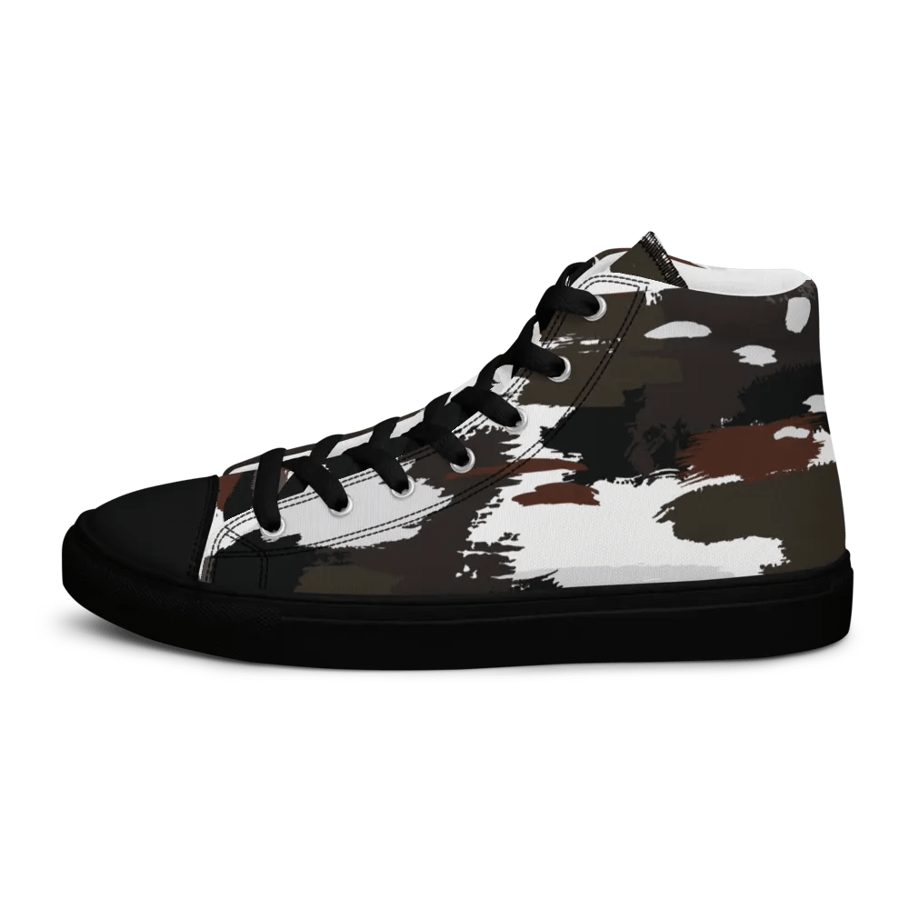 Men's Brown/White Brushstokes High Top Canvas Shoes product image (10)