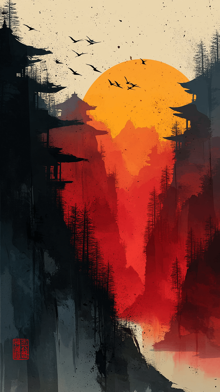 Crimson Peaks Framed Wall Art Canvas product image (1)