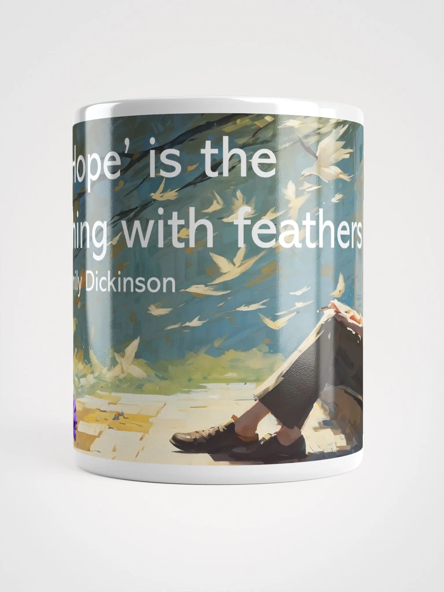 Hope is the thing with feathers White Mug product image (5)