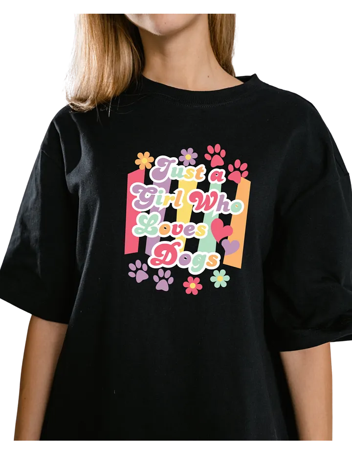 Just A Girl Who Loves Dogs Bella Canvas Supersoft Relaxed Fit T-Shirt product image (1)