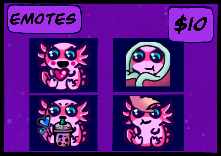 Pre-made Emotes Pink Axolotl product image (1)