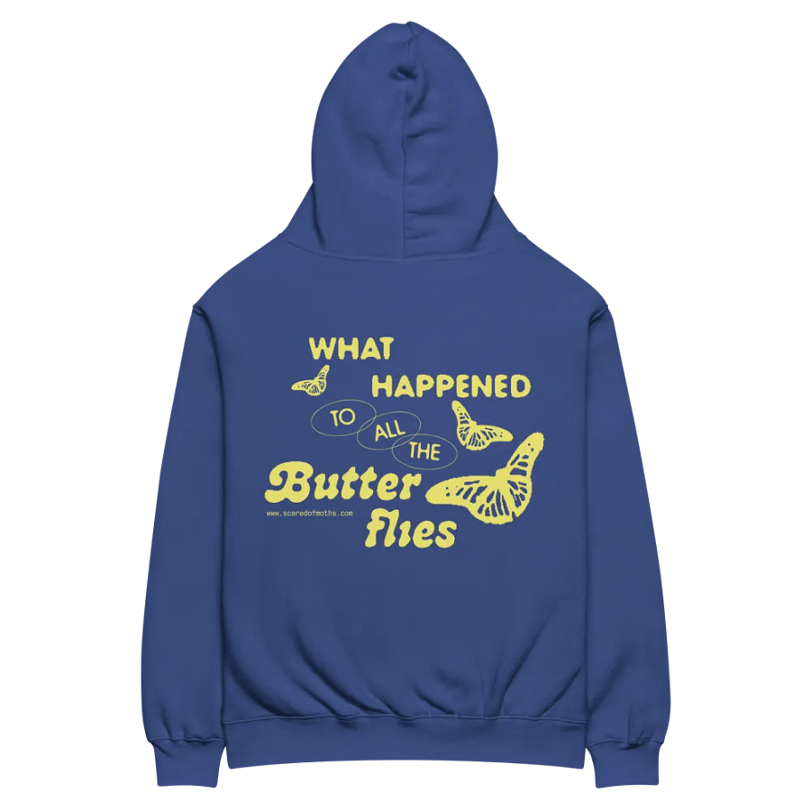 SCARED OF MOTHS Retro Butterfly Design Unisex Oversized Cozy Hoodie product image (8)