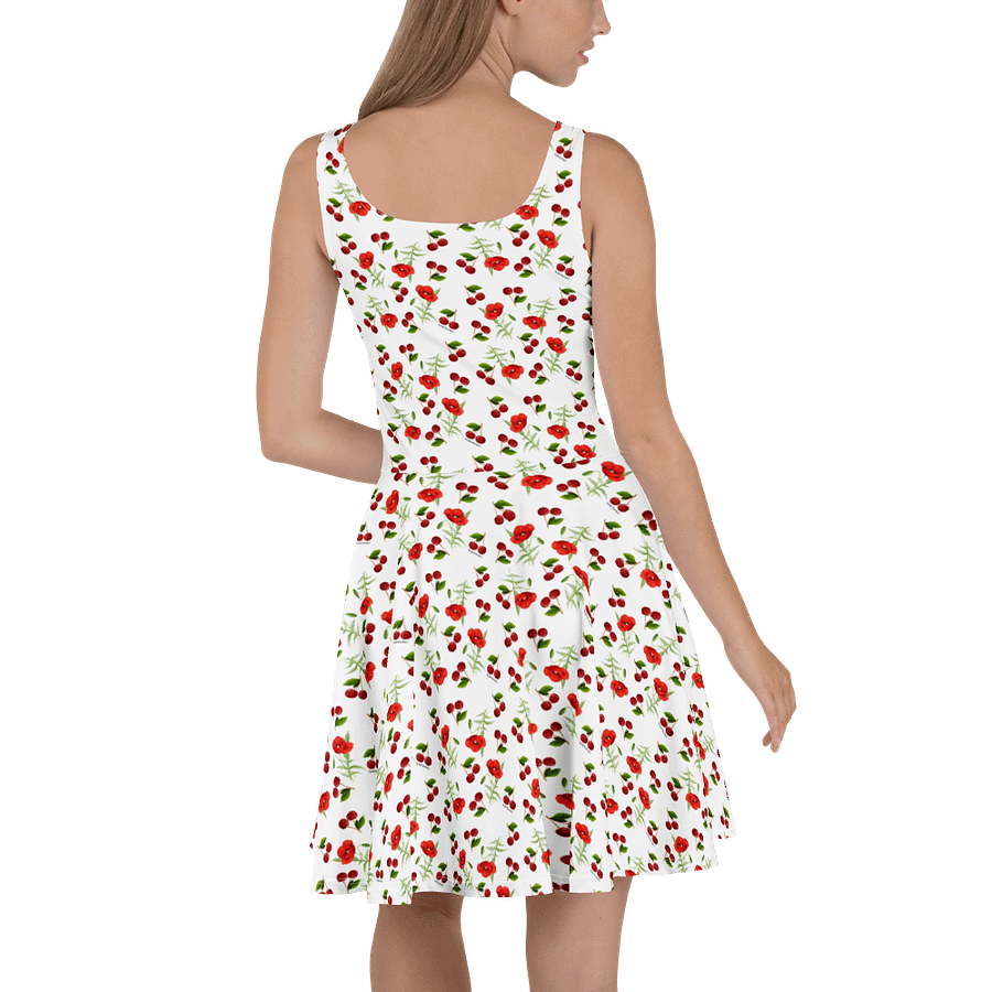 Poppies and Cherries Red and White - Skater Dress product image (4)