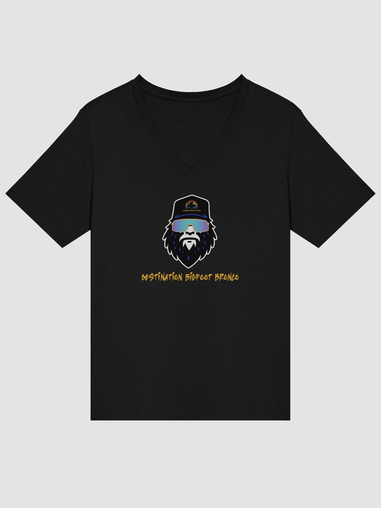 Destination Bigfoot Bronco Bigfoot Logo Bella+Canvas Women's Relaxed V-Neck T-Shirt (Black) product image (3)