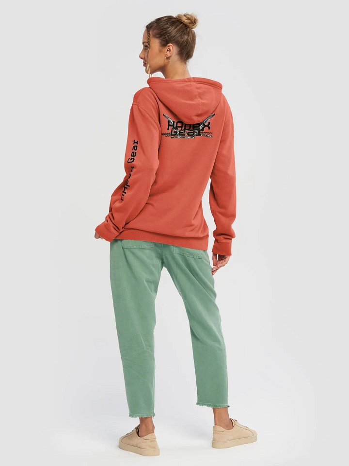 Pigment Dyed Hoodie - Black HApex Gear White Logo product image (7)