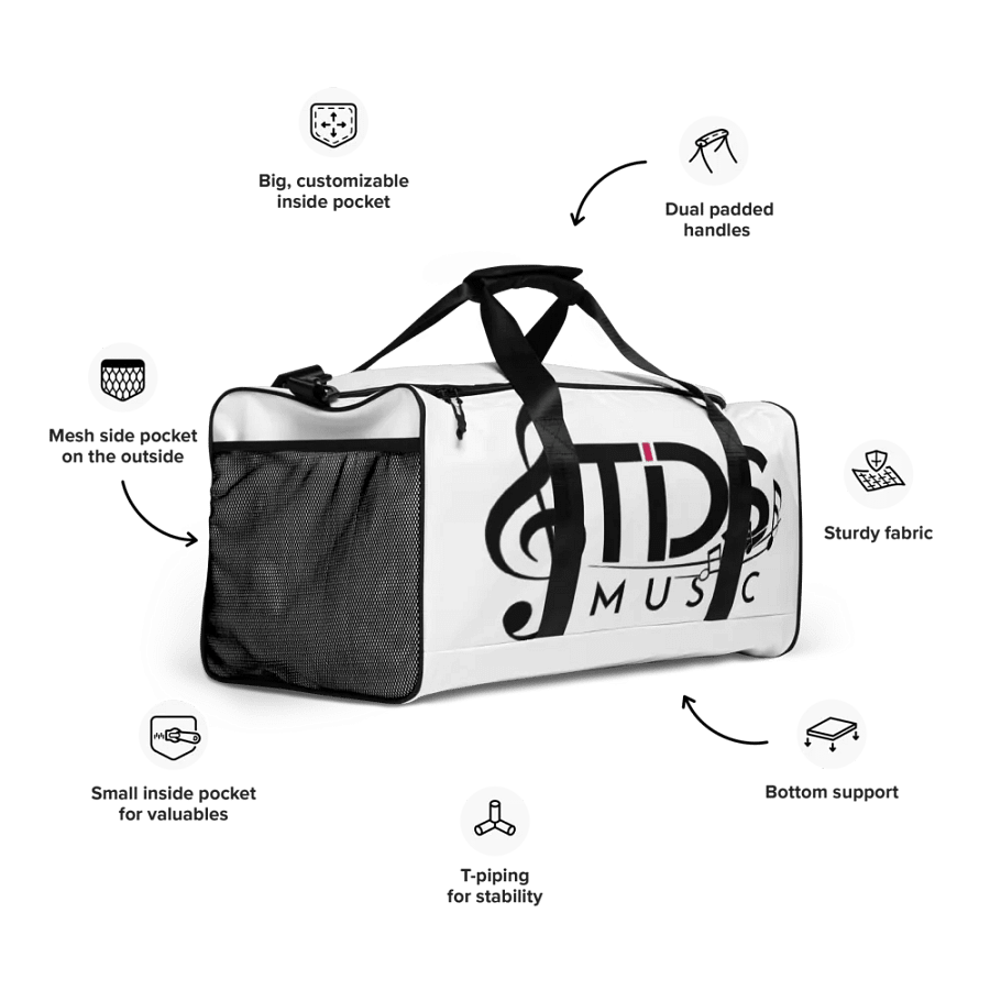 TDS Music All-Over Print Duffle Bag - Exclusive Musical Design for Travel and Gym product image (12)