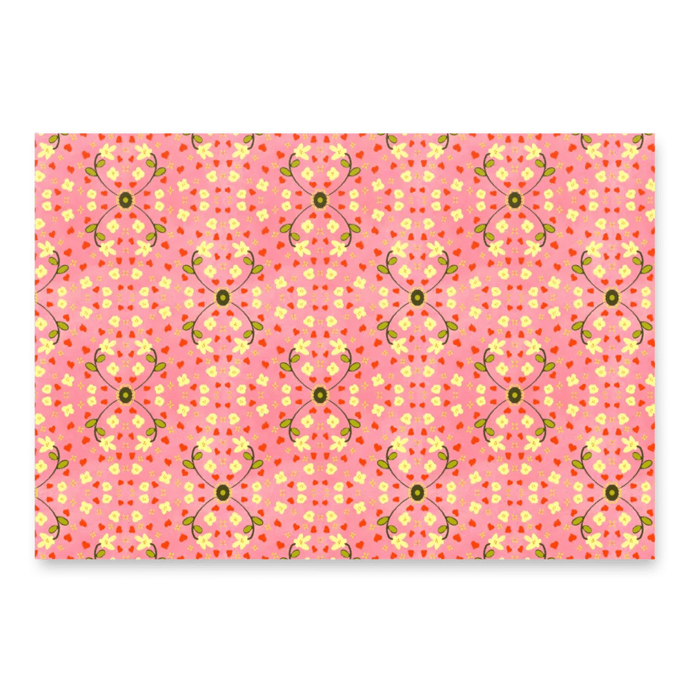 Hearts and Flowers Pink Wrapping Paper product image (3)