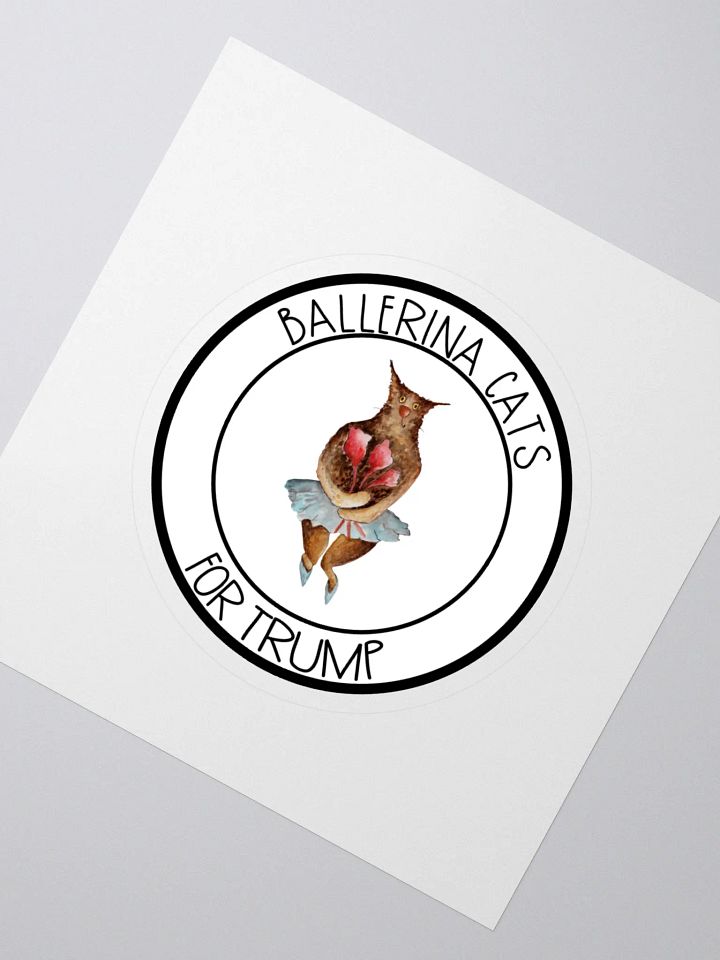 Ballerina Cat With Roses For Trump Sticker product image (2)