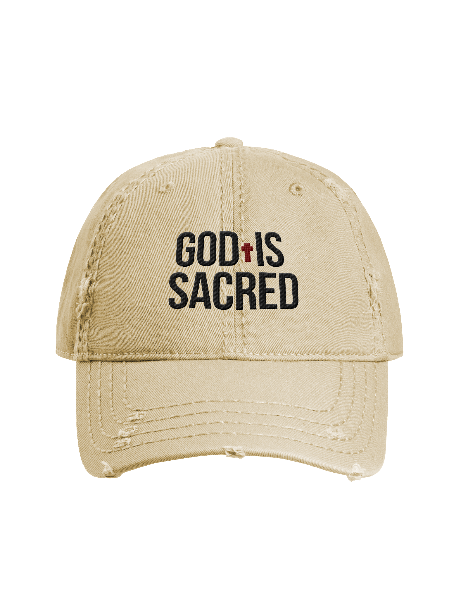 God Is Sacred - Distressed Dad Hat (Light) product image (1)