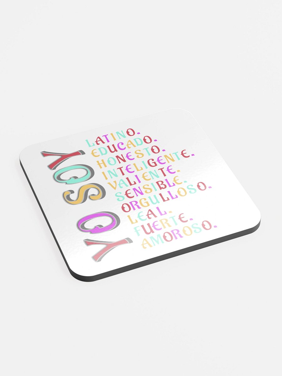 Yo So I Am Vibrant Spanish Words Cork Coaster product image (3)