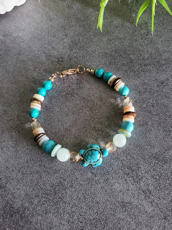 Creative Flow Blue Howlite, Aventurine Bracelet | Handmade Crystal Healing Jewelry product image (2)