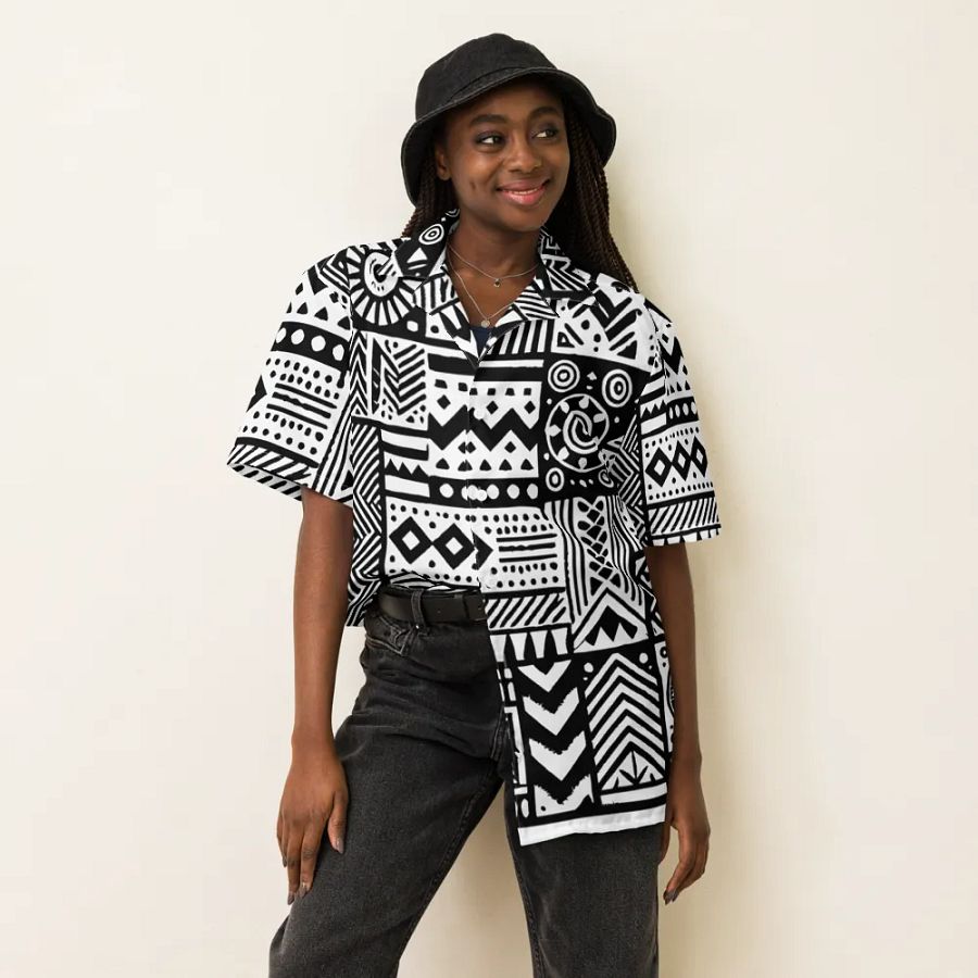 Geometric African Hawaiian Shirt product image (4)