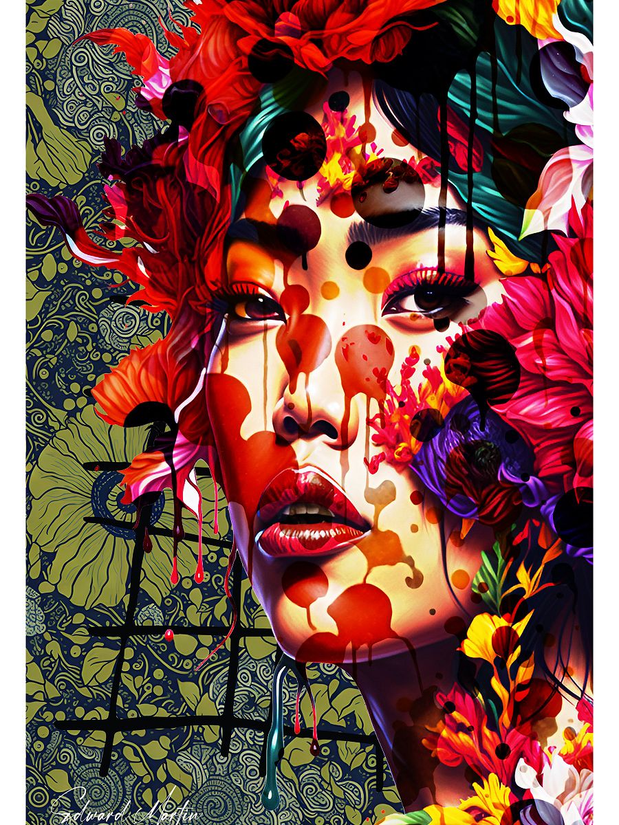 'Unhidden Beauty' by Edward Martin-Mixed Media Collage Print product image (1)