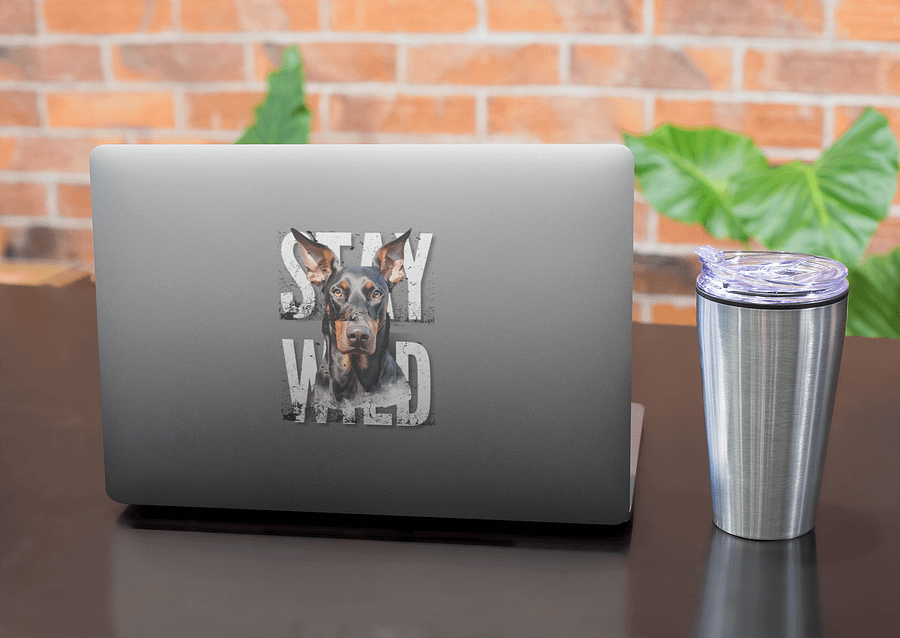 Stay Wild Doberman Kiss Cut Sticker product image (1)