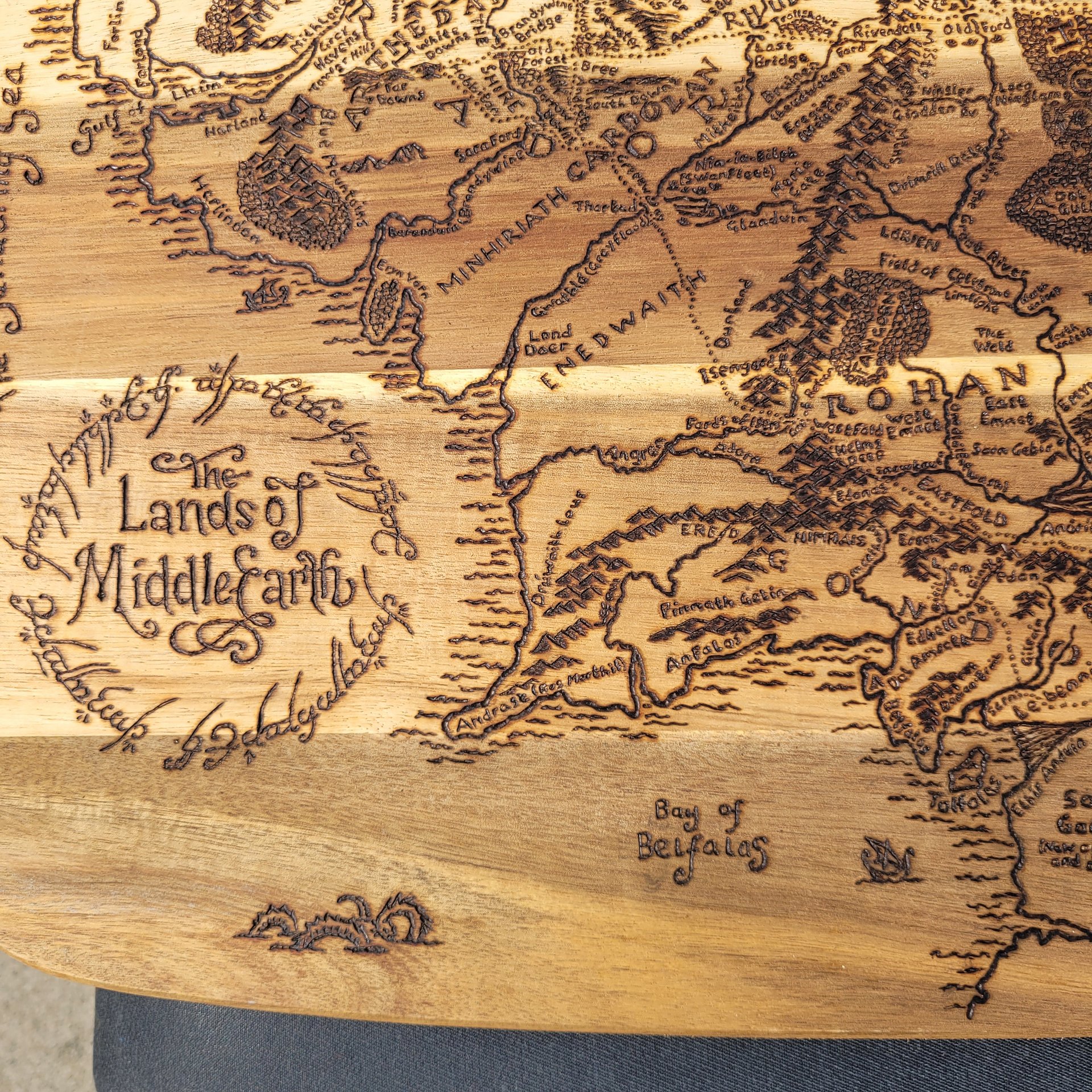 Lands of Middle Earth Handmade Pyrography Map product image (6)