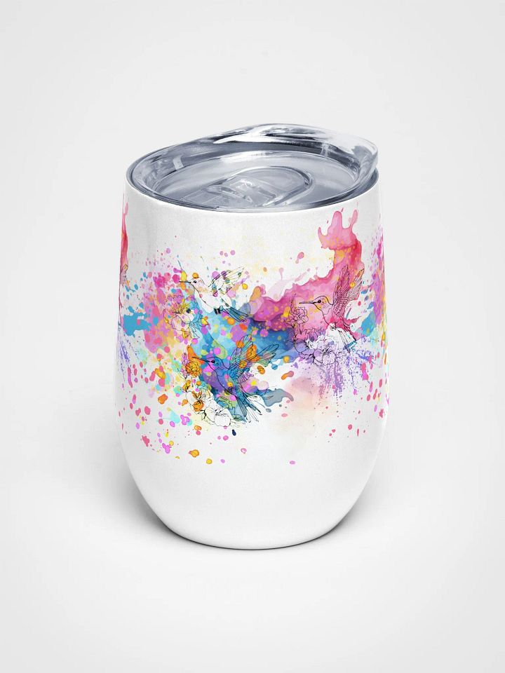 watercolor hummingbird wine tumbler for arty moms daughters friends product image (1)