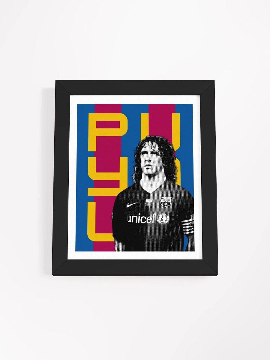 Carles Puyol BW Barcelona Name Art Framed Print product image (3)