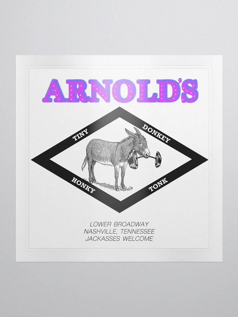 Arnold's Tiny Donkey Honky Tonk Sticker product image (1)