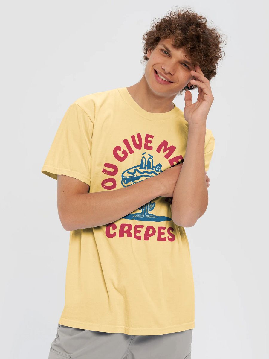 You Give Me the Crepes | Funny Retro-Style Hipster T-Shirt of a Crepe Mascot for Introverts and the Anti-Social product image (50)