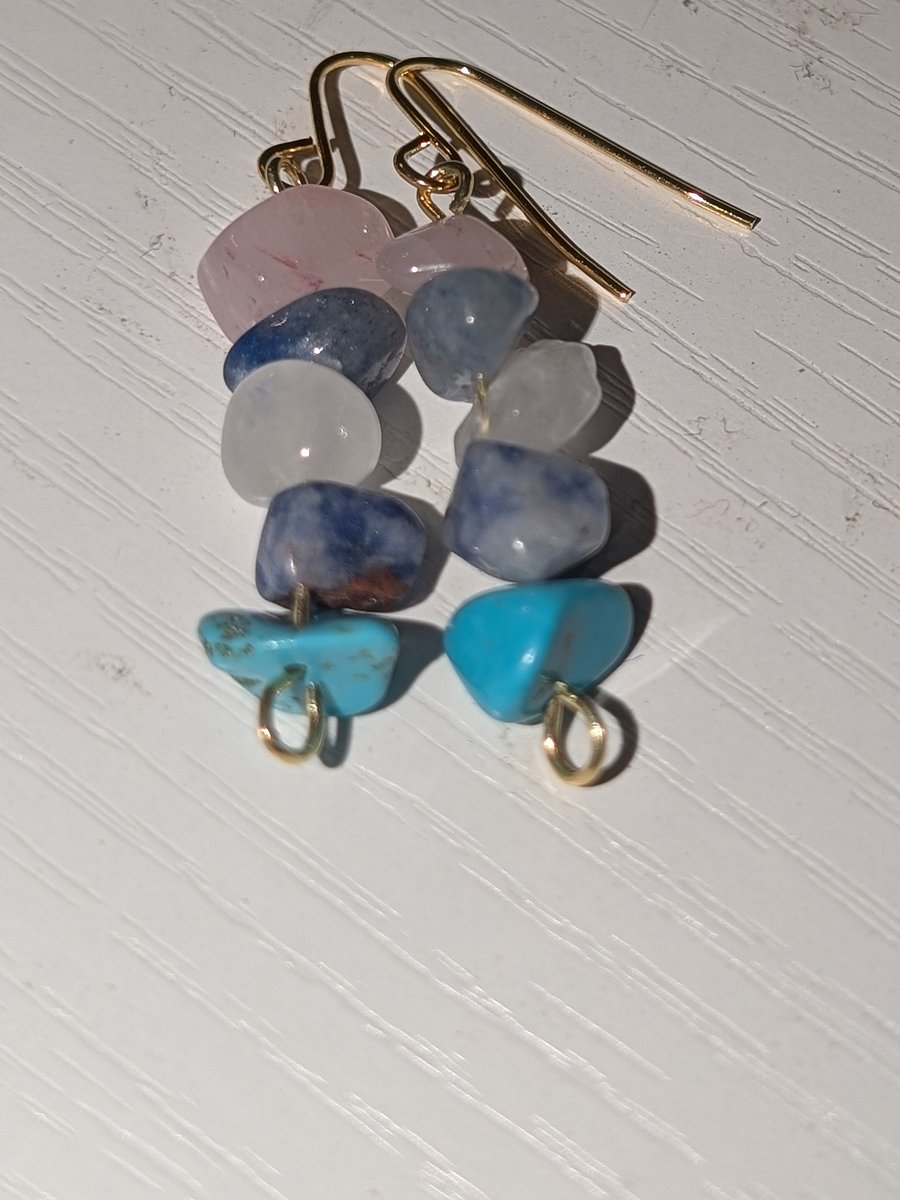 Blue and Pink Crystal Earrings! product image (1)