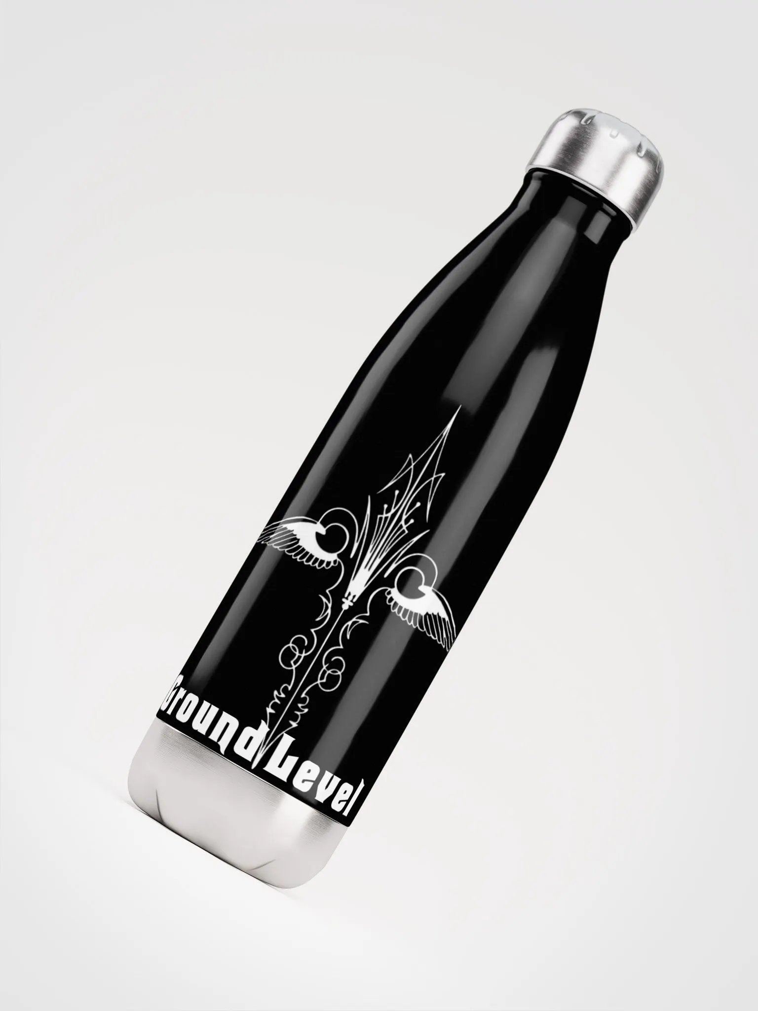 Blk with White Stainless Steel Water Bottle product image (4)