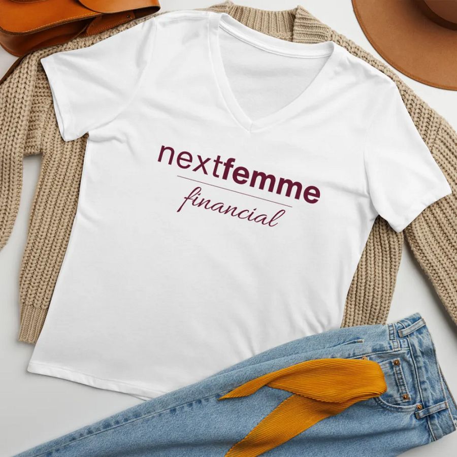 Relaxed V-Neck Tee with Maroon Logotype product image (6)