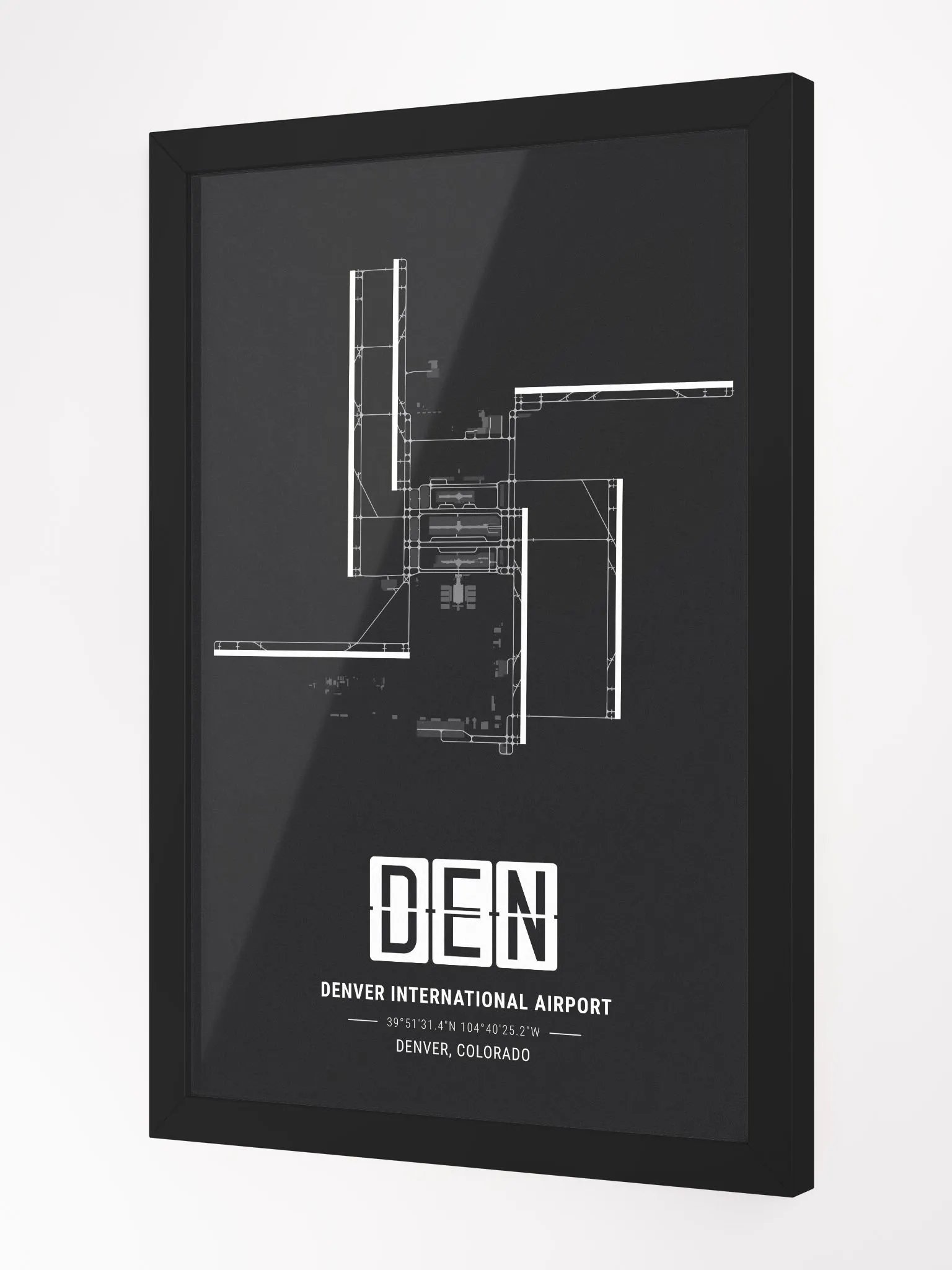 Framed Airport DEN Premium Map On Matt Paper product image (2)