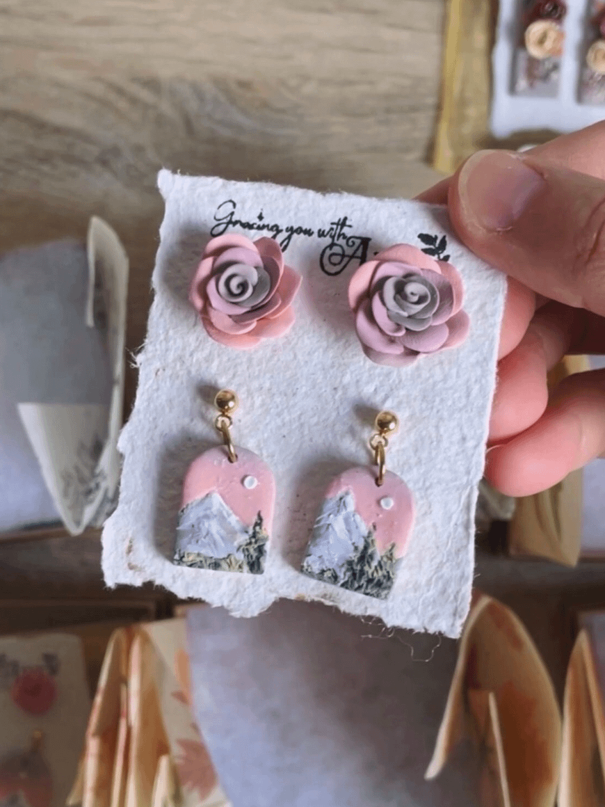 Mystery Box Polymer Clay Jewelry- 2 pairs or 1pair+necklace product image (5)