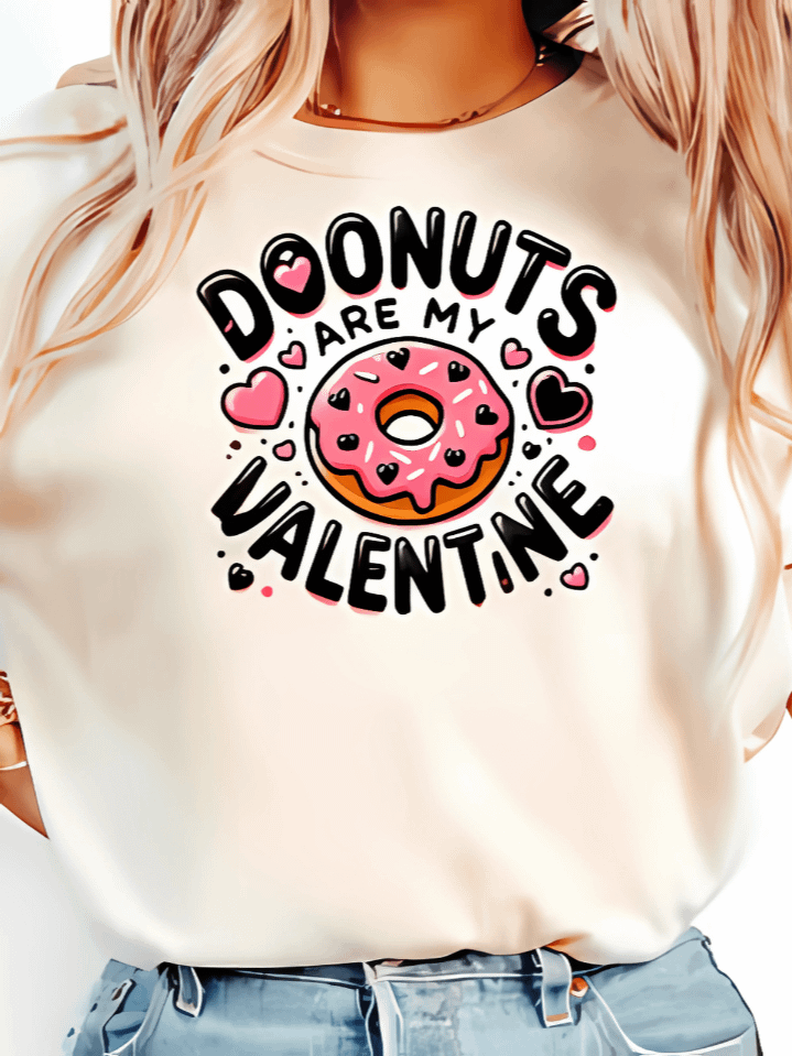 Funny Valentine’s Day Sublimation Design – Donuts Are My Valentine – Cute Donut Lover Art for Mom & Girls – Perfect Valentine’s Gift – Instant Digital Download – 300 DPI PNG product image (1)
