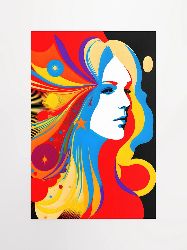 Psychedelic Woman Portrait Abstract Art 1970s Matte Poster product image (2)