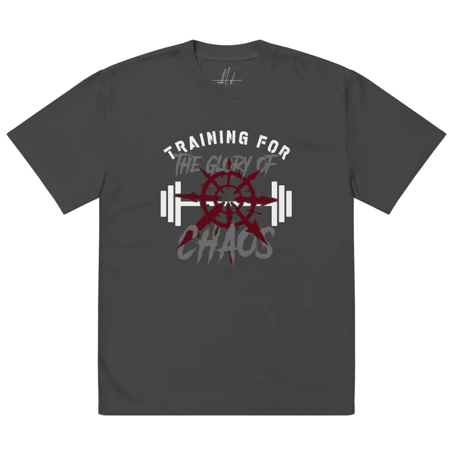 Training for the Glory of Chaos Oversized Unisex Gym T-Shirt | Warhammer 40K Chaos Inspired product image (4)