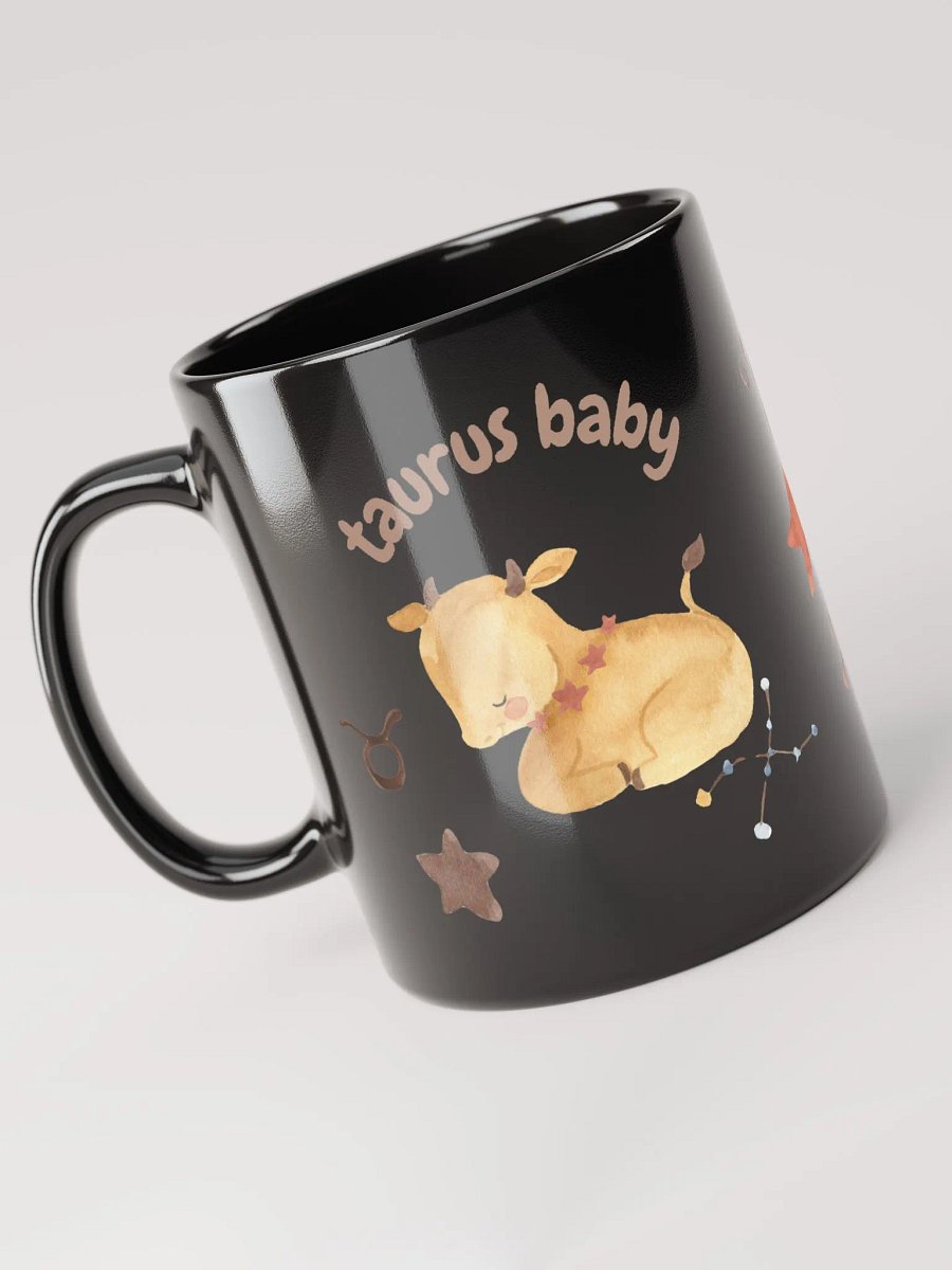 Taurus Baby April 20 – May 20 BLACK GLOSSY MUG Baby Gift, New Baby Gift, Fun Astrology Gift product image (5)