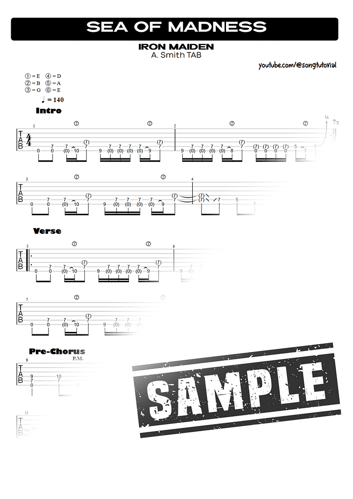 Sea of Madness PDF TAB + Backing Track MP3 product image (2)