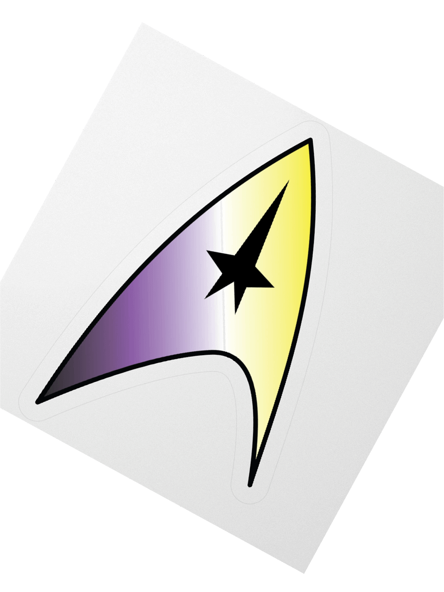 Non-binary Pride Gradient Starfleet Sticker product image (4)