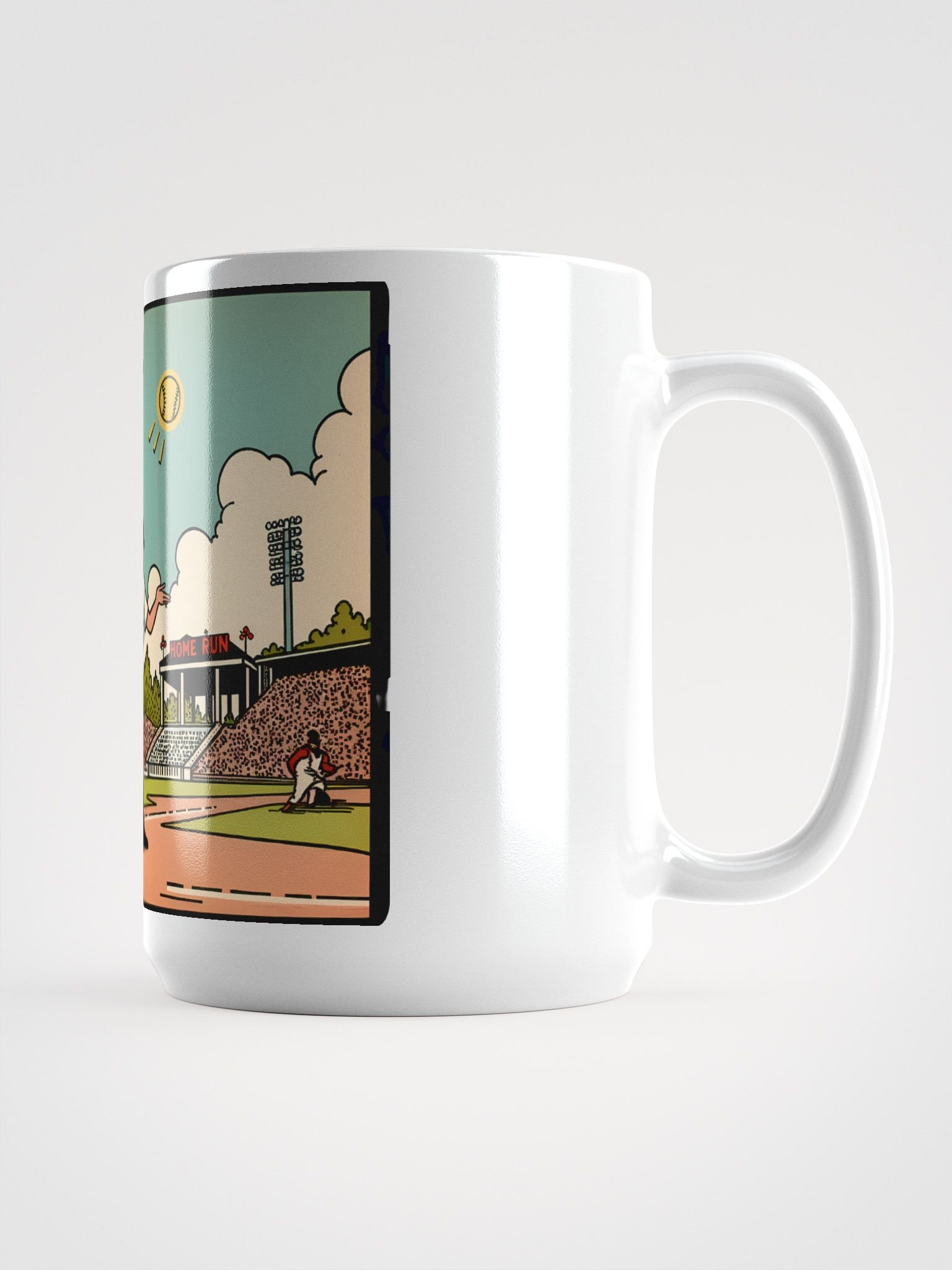 Vintage Baseball Card: Retro Home Run Scene Glossy Mug product image (1)