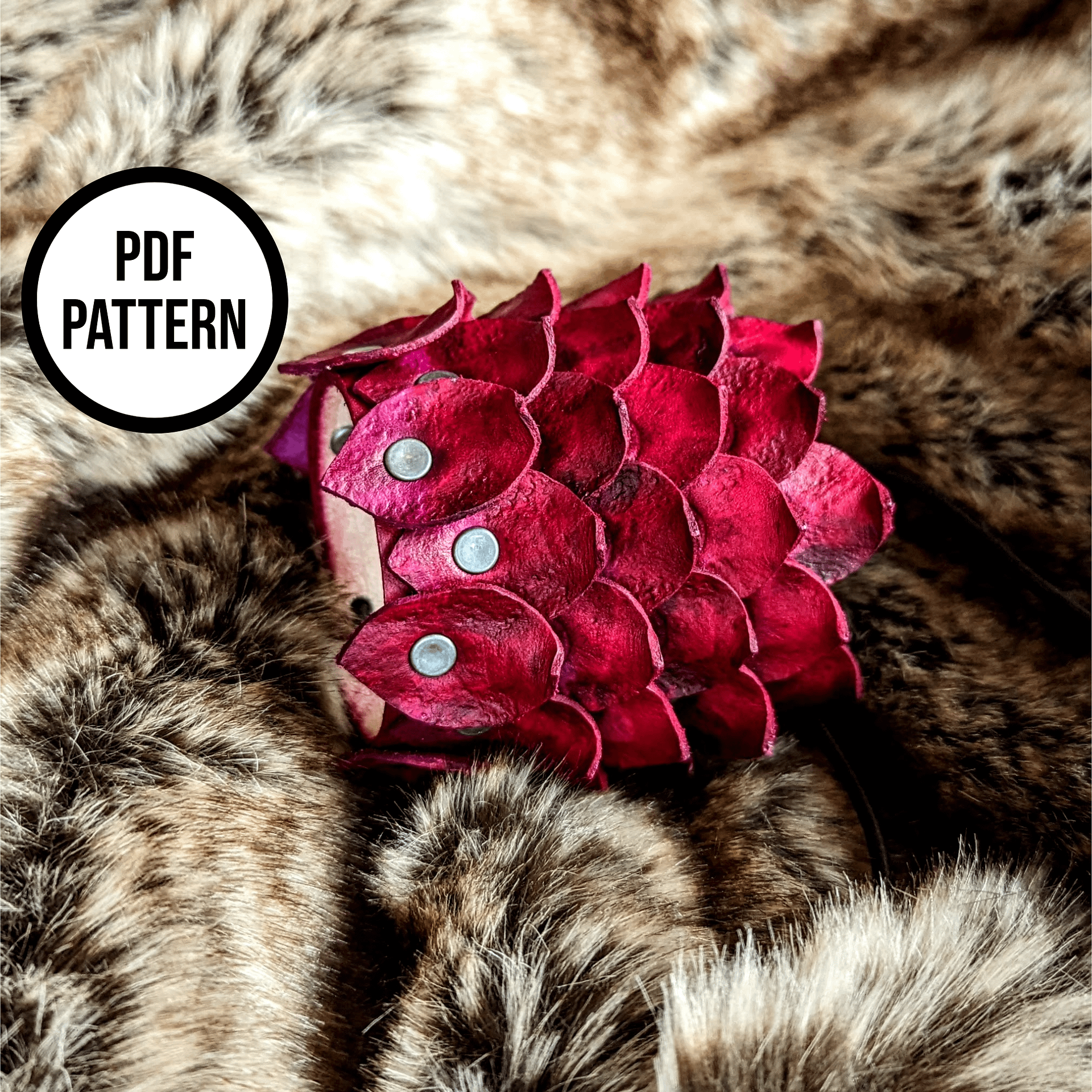 Dragon Scale Leather Cuff PDF Pattern: Rhaenyra Targaryen Inspired product image (2)