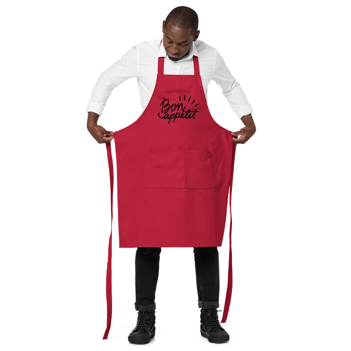 "Bon Appétit" Red Organic Cotton Apron product image (2)