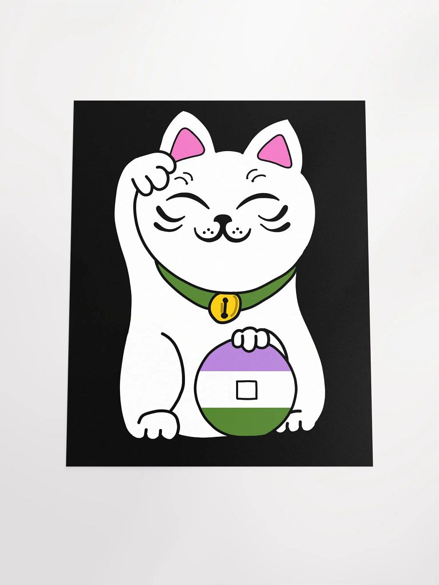 Maneki neko genderqueer pride poster product image (4)