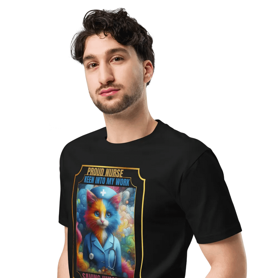 Whimsical Nurse Cat Unisex T-Shirt product image (6)