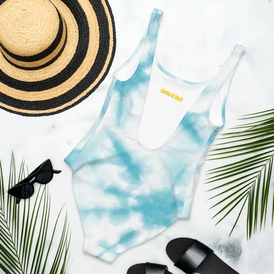 One-Piece Blue Tie Dye Swimsuit product image (6)