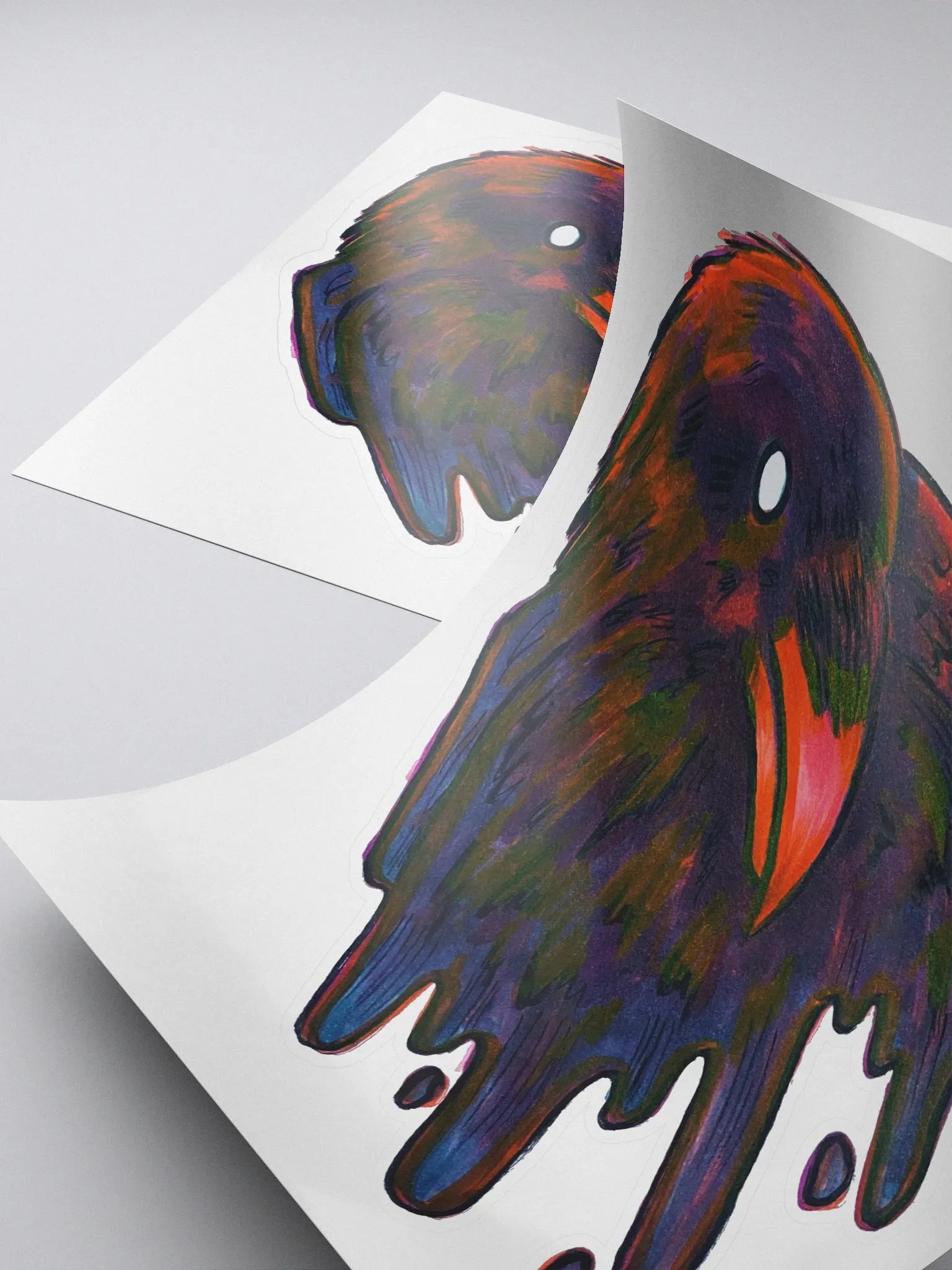Midnight Summer Gloopy Raven Kiss-Cut Sticker product image (6)