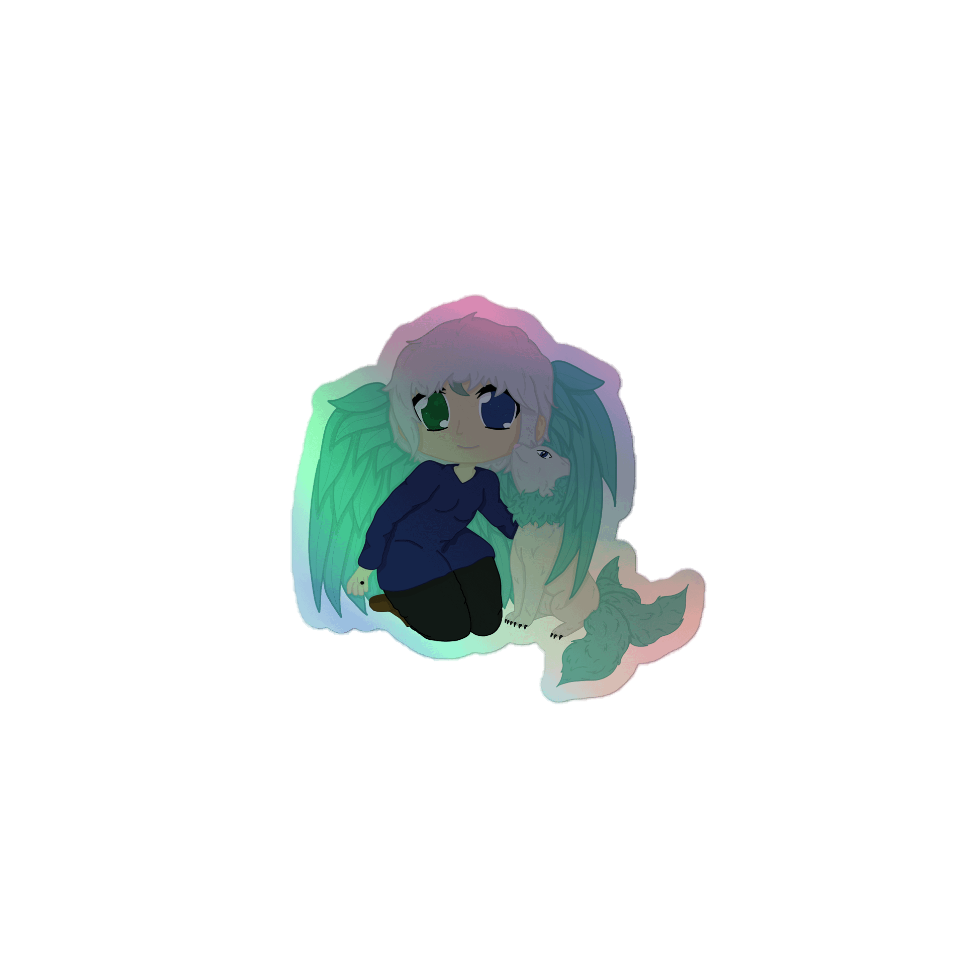 Angelic Companion Holographic Sticker product image (1)