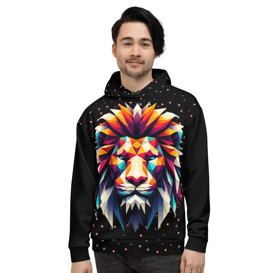 Regal Leo Zodiac Geometric Lion Hoodie product image (4)