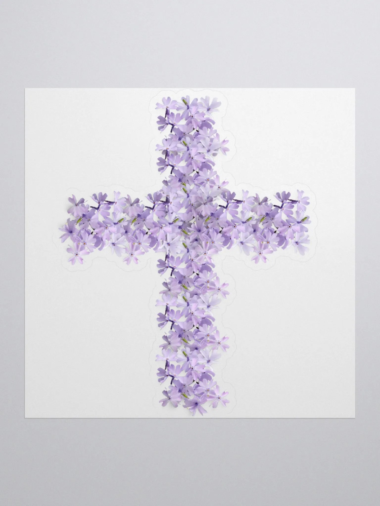 Lilac Floral Cross Sticker product image (2)
