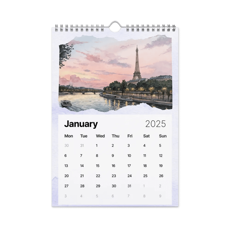 WORLD CAPITALS WATERCOLOR WALL CALENDAR 2025 product image (6)