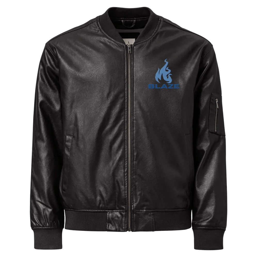 Blaze Faux Leather Bomber Jacket product image (1)