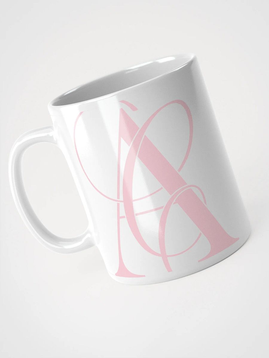 Elegant A Calligraphy White Glossy Mug (Pink) product image (3)