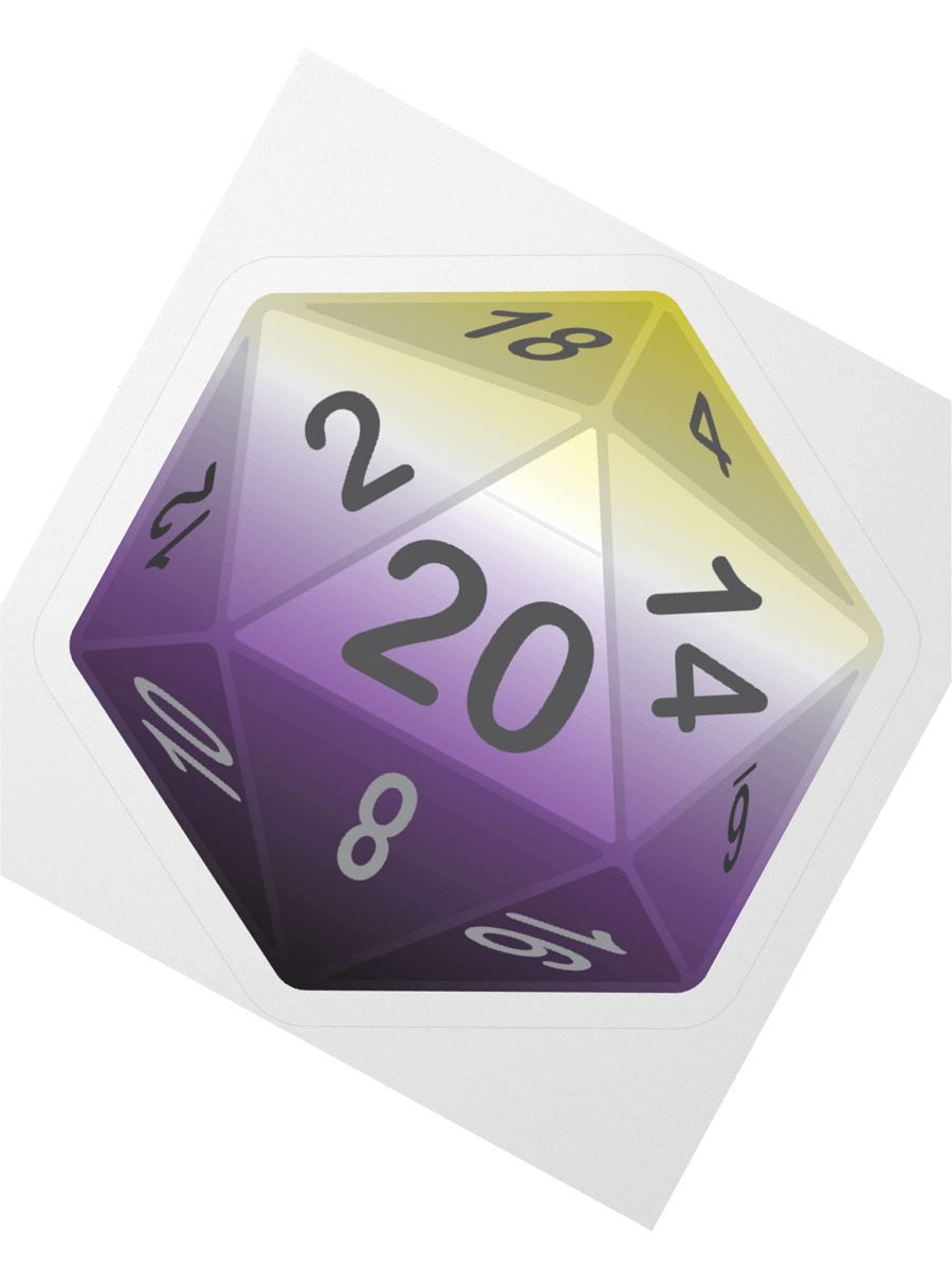 Non-binary Pride D20 Sticker product image (5)